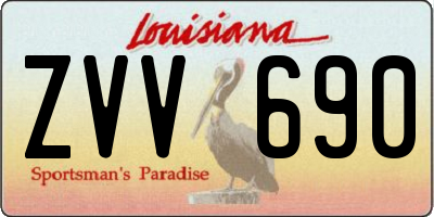 LA license plate ZVV690