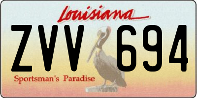 LA license plate ZVV694