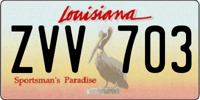 LA license plate ZVV703