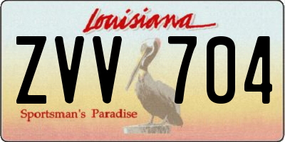 LA license plate ZVV704