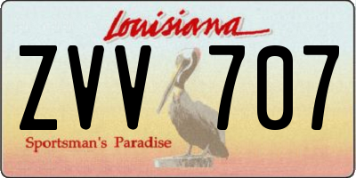 LA license plate ZVV707