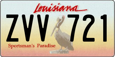 LA license plate ZVV721