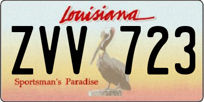 LA license plate ZVV723