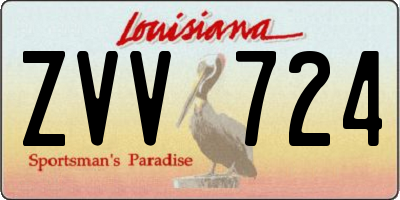 LA license plate ZVV724