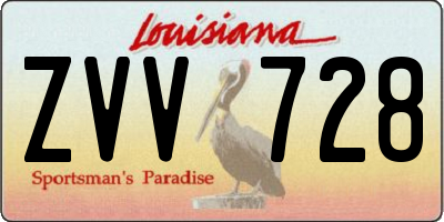 LA license plate ZVV728