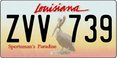 LA license plate ZVV739