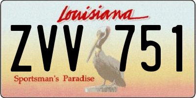 LA license plate ZVV751