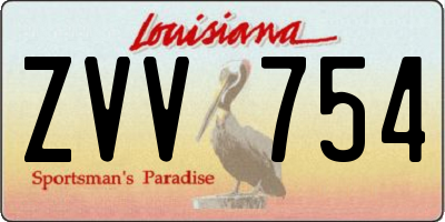 LA license plate ZVV754