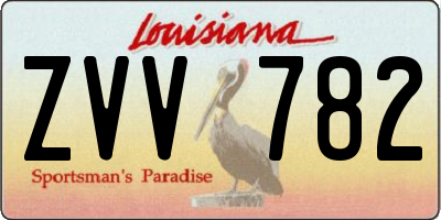 LA license plate ZVV782