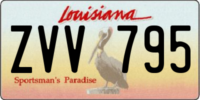 LA license plate ZVV795