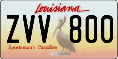 LA license plate ZVV800