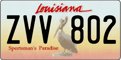 LA license plate ZVV802