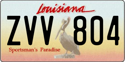 LA license plate ZVV804