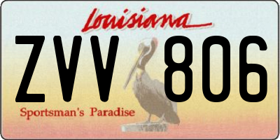 LA license plate ZVV806