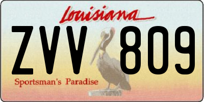 LA license plate ZVV809