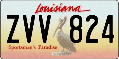 LA license plate ZVV824