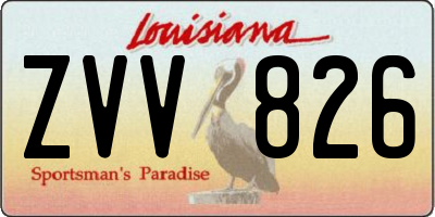 LA license plate ZVV826