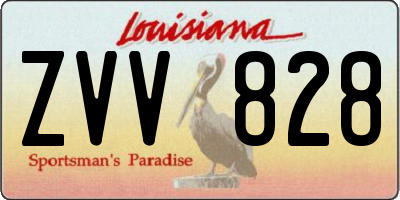 LA license plate ZVV828