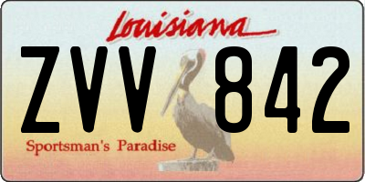 LA license plate ZVV842