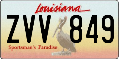 LA license plate ZVV849