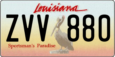 LA license plate ZVV880