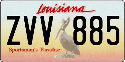 LA license plate ZVV885