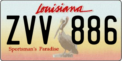 LA license plate ZVV886