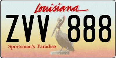 LA license plate ZVV888