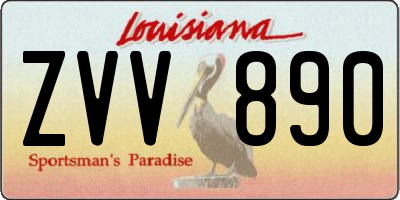 LA license plate ZVV890