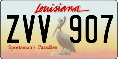LA license plate ZVV907
