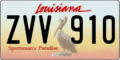 LA license plate ZVV910