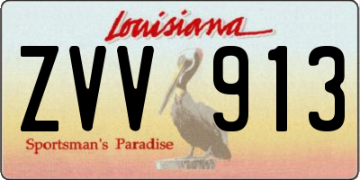 LA license plate ZVV913