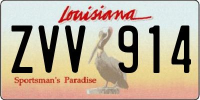 LA license plate ZVV914