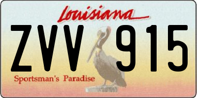 LA license plate ZVV915