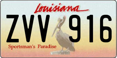 LA license plate ZVV916