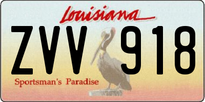 LA license plate ZVV918