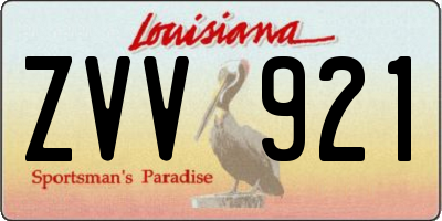 LA license plate ZVV921