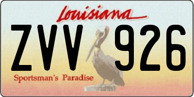 LA license plate ZVV926