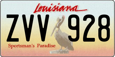 LA license plate ZVV928