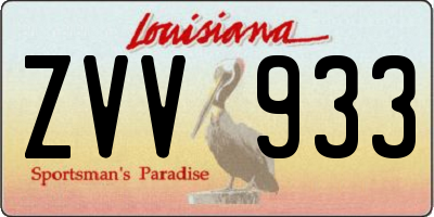 LA license plate ZVV933