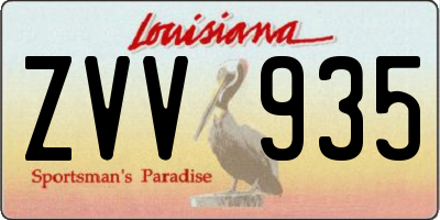 LA license plate ZVV935