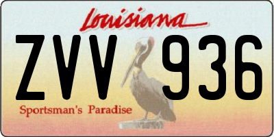 LA license plate ZVV936
