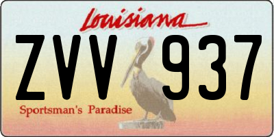 LA license plate ZVV937