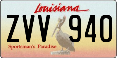 LA license plate ZVV940