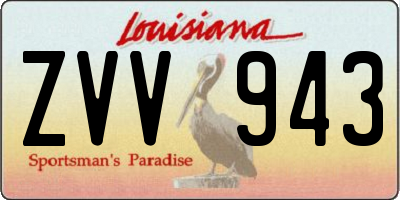 LA license plate ZVV943