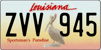 LA license plate ZVV945