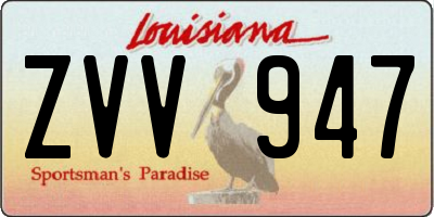 LA license plate ZVV947