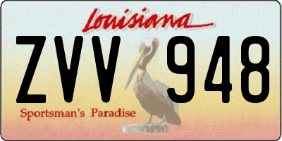 LA license plate ZVV948