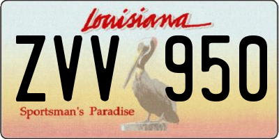 LA license plate ZVV950