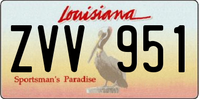 LA license plate ZVV951